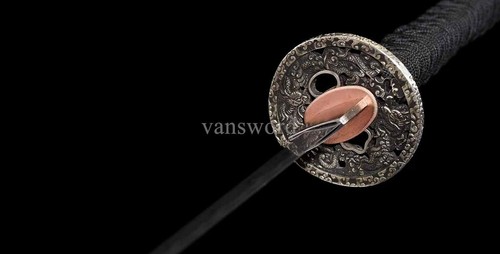 Wootz Stahl Ton gehärtetes japanisches Katana Messing Tsuba Samurai Schwert voller Erl. - Bild 7 von 10