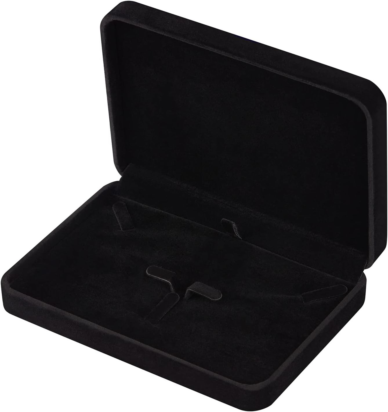 LETURE Large Velvet Jewelry Set Box, Big Ring Earring Pendant Gift Box, Pearl/Ch