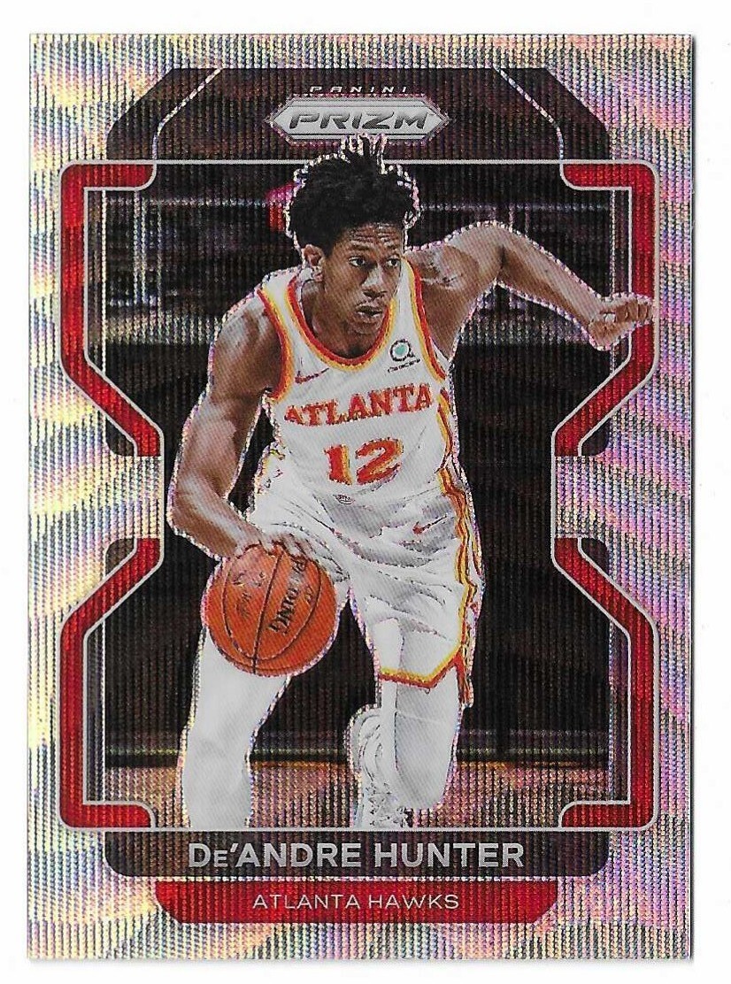 2021-22 Panini Prizm De'Andre Hunter Silver Wave Prizm Card #73 Atlanta Hawks