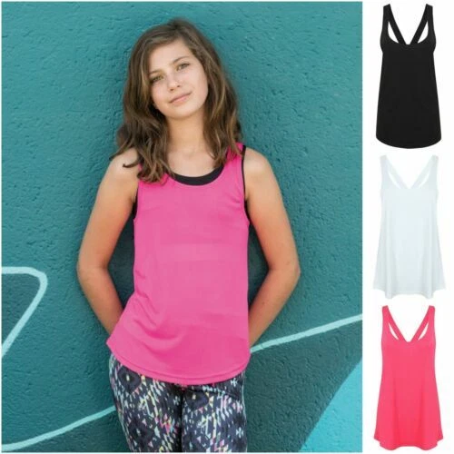 Girls' Cotton Blend Sleeveless T-Shirts, Tops & Shirts for Girls