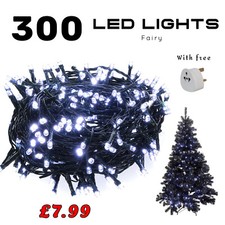 300 Christmas Fairy Lights LED Cool White Indoor Outdoor Decoration Xmas Party