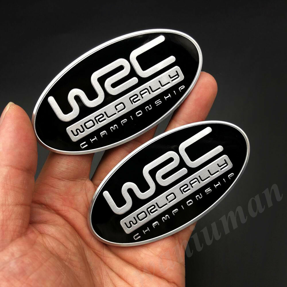 2pcs Metal WRC World Rally Championship Car Trunk Emblem Badge