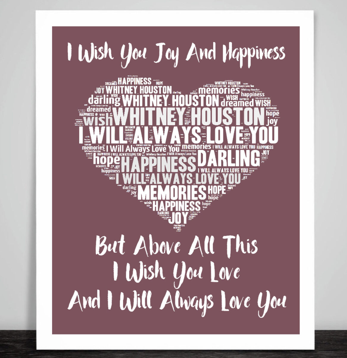  You're My One and Only (True Love) Black Heart Song Lyric Art  Music Quote Gift Poster Print : Home & Kitchen