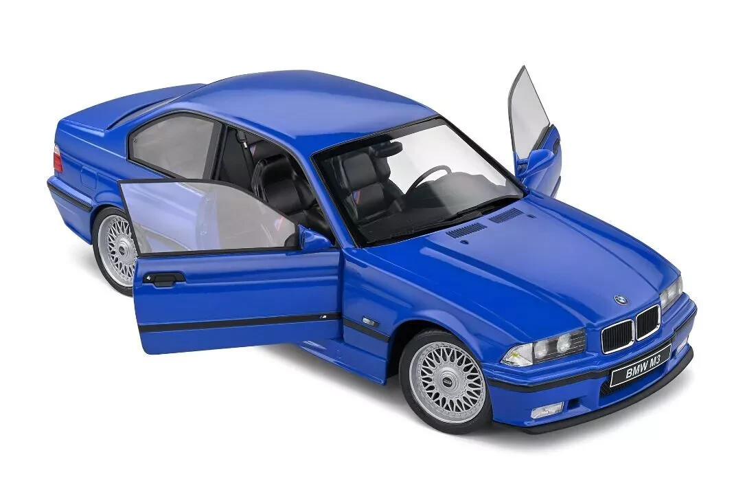 1/18 BMW M3 E36 Coupe Santorin (Blue) 1996 Diecast Model Car By
