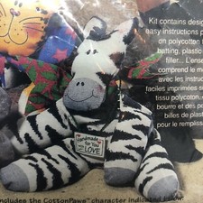 Dimensions Cotton Paws Zippy Zebra Stuffed Craft Kit Cynthia Rose 62141 NIP 98'