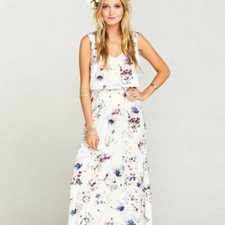 Show Me Your Mumu Kendall Maxi Dress White Floral size XS