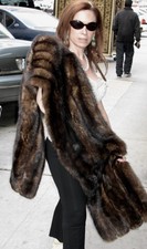 Revillon Russian Sable Dark Brown Straight Fur Stole Wrap  79" X 15" Flawless!