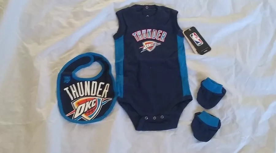 NBA Kids Unisex Oklahoma City Thunder OKC Bodysuit Bib Socks