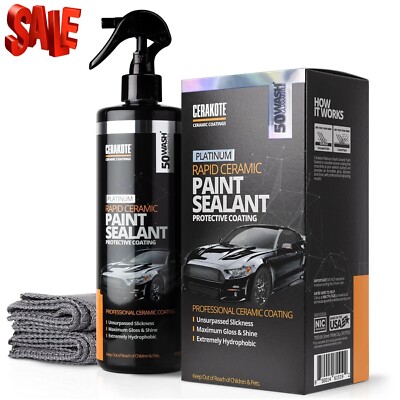 Platinum Rapid Ceramic Paint Sealant Spray, Ceramic Coating for Cars - 12 fl oz