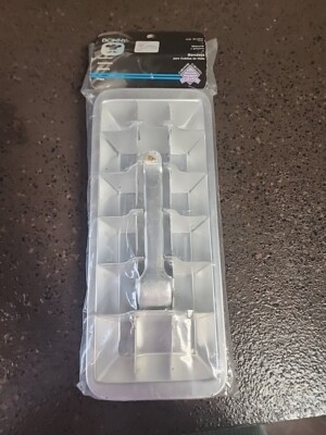 Vintage Aluminum Ice Cube Tray Pull Lever Handle Quick Release 18 Cubes MCM