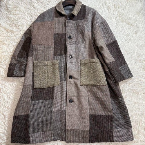 Harris Tweed Balmacaan Coat mat Quotidienne Reconstruction Men's FREE SIZE Used - Picture 3 of 7