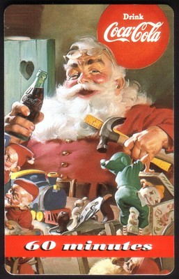 120m Coca-Cola 1995 Santa Edition Coke Set of 5 SAMPLES Phone Card