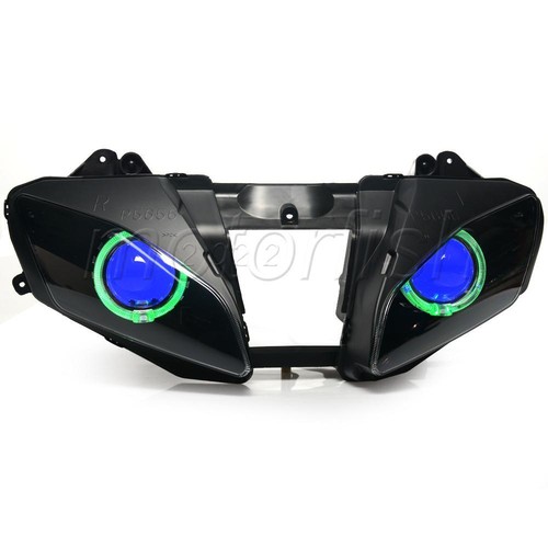 Assembly Projector Green Angel Blue Devil Eyes Headlight for Yamaha YZF-R6 06-07 - Picture 14 of 24