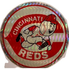 Vintage 1990s Cincinnati Reds Holographic Baseball MLB Mascot Sticker