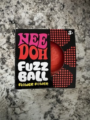 ORANGE Needoh FUZZ BALL Flower Power Nee Doh Squish Stress Ball NEE-DOH Fuzzball