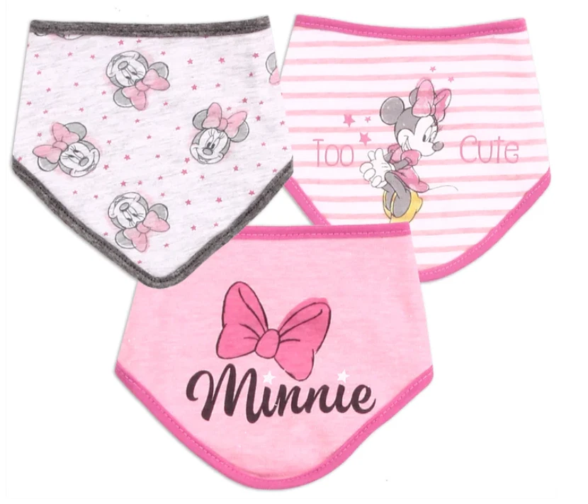 DISNEY MINNIE MOUSE 3-Pack Baby Girl Bibs
