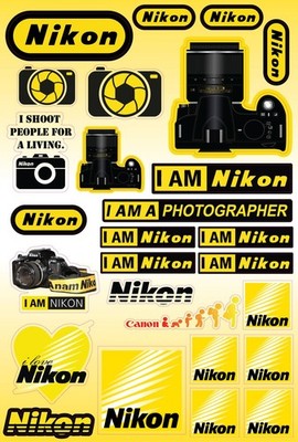 Nikon stickers set Nikon decals, stickers graphics decals Laminated