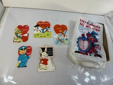 5 Vintage Unused Valentine Cards 1960's Rabbit Bunny Donkey Lightening Bug Cop