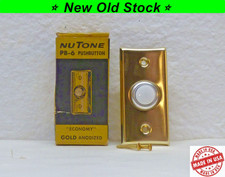 Vintage Nutone Solid Brass Rectangle Doorbell Push Button Traditional Classic