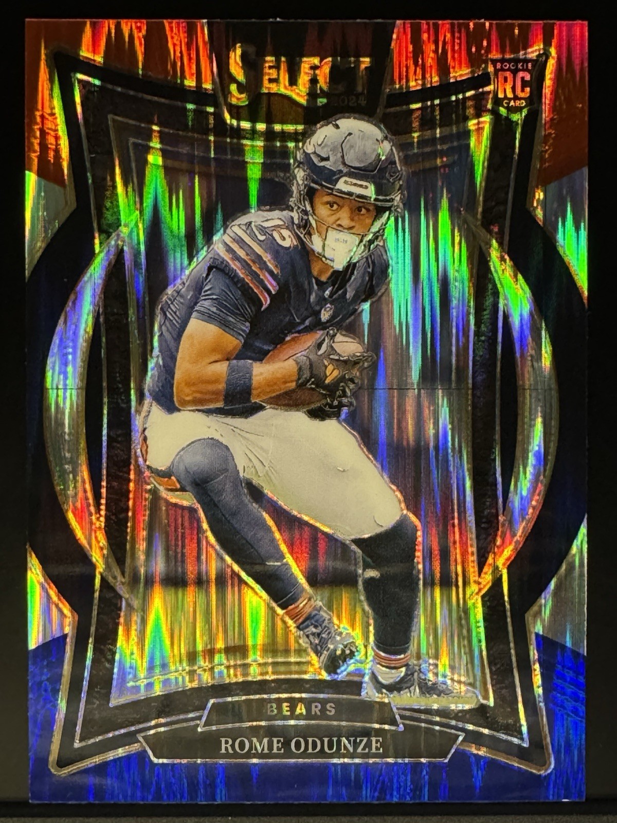 ROME ODUNZE 2024 PANINI SELECT CONCOURSE RED & BLUE PRIZM SHOCK #3 CHICAGO BEARS