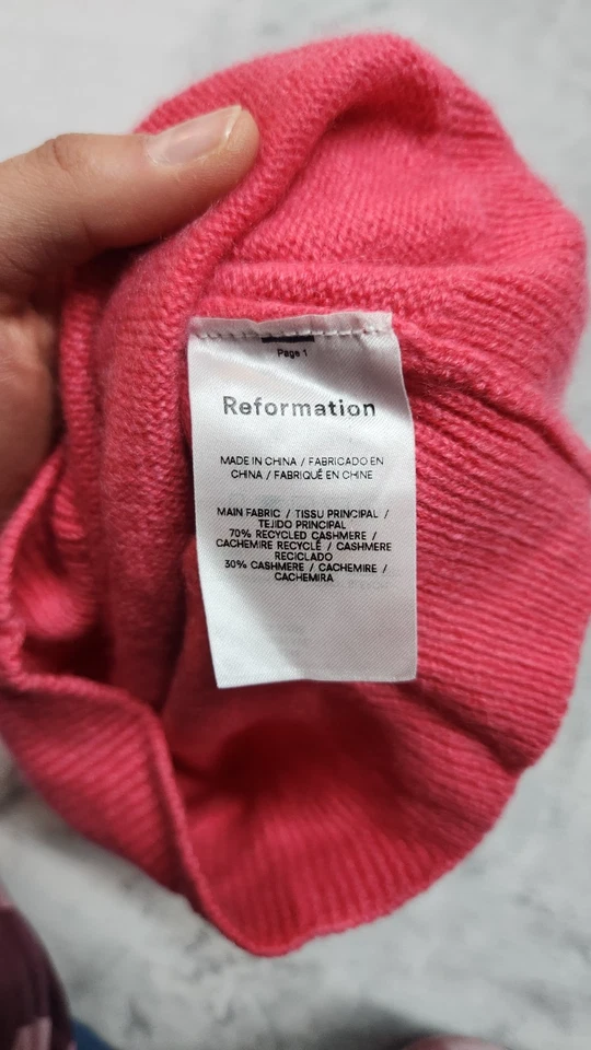 Reformation Women's Size Large Red 100% Cashmere Sweater Tank Top - Image 3 of 4