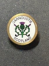 Vintage Rare Carnoustie Golf Links 3/4" Brass Stem Golf Marker - Angus, Scotland