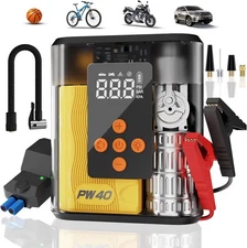 Jump Starter with Air Compressor, 4000A Peak Car Battery Charger
