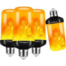 LED Flame Light Bulbs - 4 Flickering Modes for Indoor  Outdoor Decor - 4 Pack