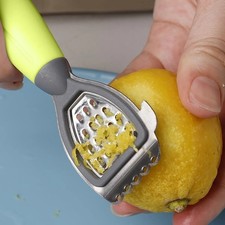 Multifunctional Lemon Zester & Juicer - Green Handle Stainless Steel Blade for C