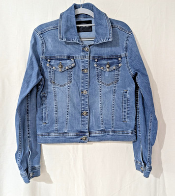 JOHN RICHMOND Denim Jacket Blue RRP £250 Distressed