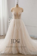 Unique glitter lace wedding dress wedding dress 32-60 straps ivory n.measurement