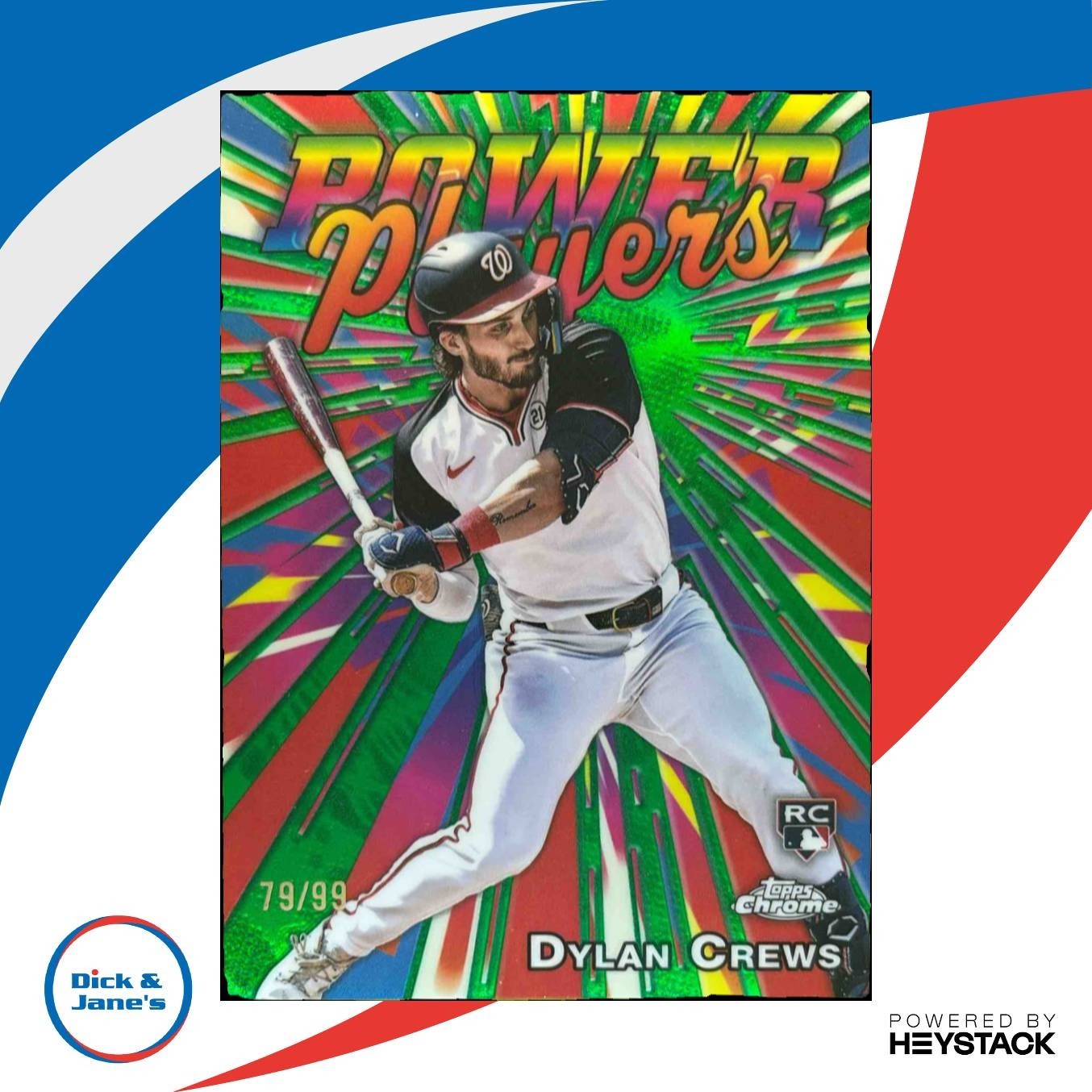 2025 Topps Chrome Dylan Crews Power Players Green Refractor /99 Nationals