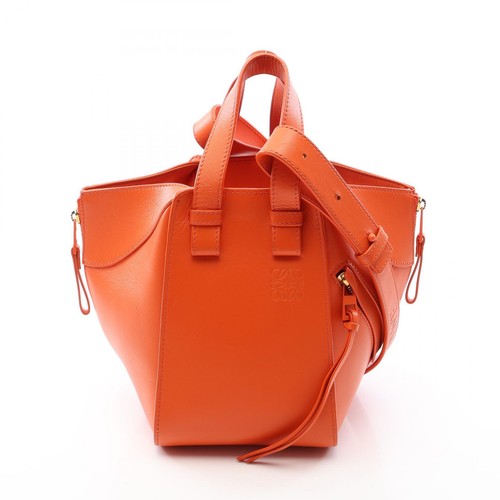 LOEWE HAMMOCK Compact 2WAY Handbag Bag Leather Orange Used