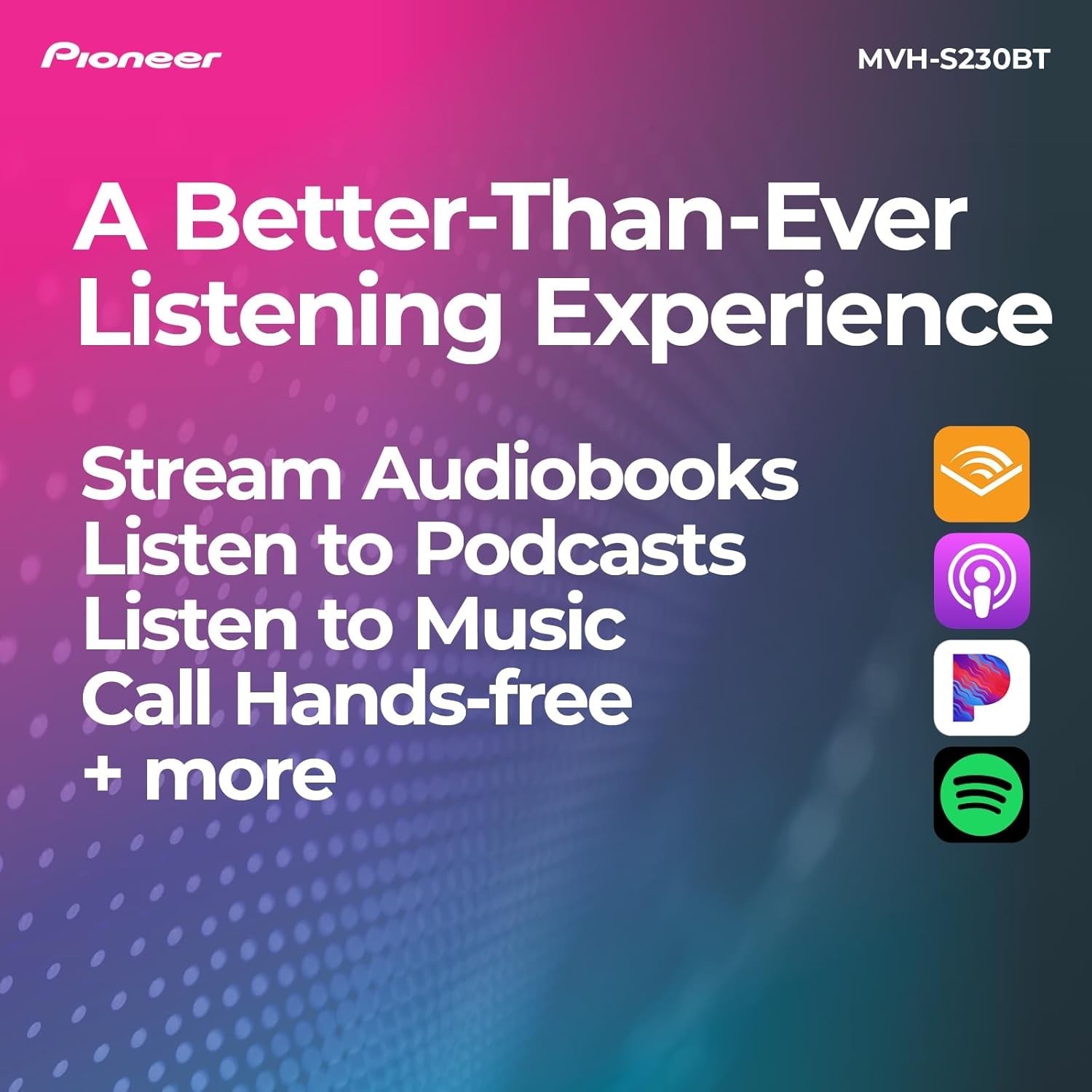 Compact 1-DIN Digital Media Receiver - Bluetooth, USB, and RCA - MVH-S230BT