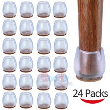 24pcs Silicone Chair Leg Caps Floor Protectors Furniture Table Feet Pads Covers