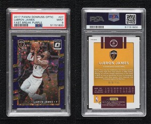 2017 Panini Donruss Optic Fast Break Purple Prizm /155 LeBron James PSA 9 MINT