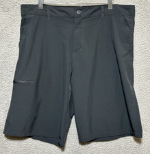 OP Ocean Pacific Chino Flat Front Pockets Mens Shorts SZ 38 Black 4 Way Stretch