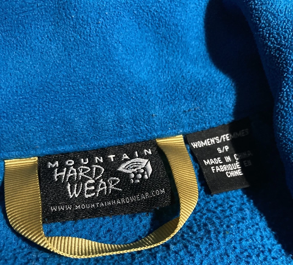 Womens Mountain Hardwear Fleece Jacket Size-Small Blue 1/4 Zip Funnel Neck - Image 4 of 4