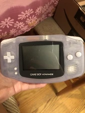 Nintendo Game Boy Advance Console System - Clear Glacier with Sonic, Super Mario