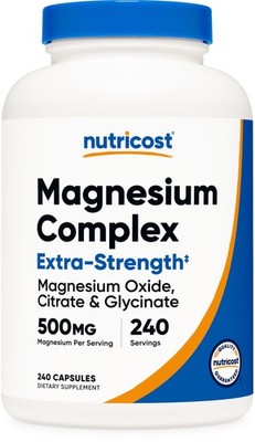 Nutricost Magnesium Complex 500mg, 240 Capsules - 240 Count (Pack of 1) 