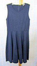 NWT Tahari Classic Rayon Blend Dark Navy Blue Waist & Flare Dress Women's 8