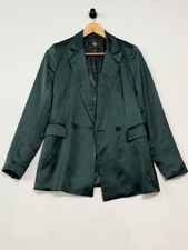 House of Harlow 1960 Green Button Collared Lined Blazer Jacket Pockets Women XS