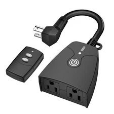  Outdoor Wireless Remote Control Outlet Plug,Weatherproof Heavy 1 Outlet-1PC