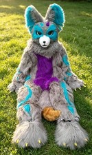 Long Fur Husky Dog Fox Mascot Costume Fursuit Halloween Furry Suit Cartoon