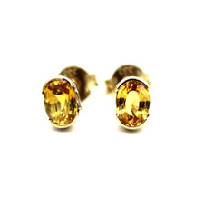 333 Gelbgold Citrin Ohrstecker Damen Ohrringe Gold