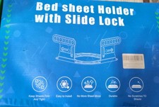 Odopok Bed Sheet Holder Straps 4-Pack White Mattress Corner Grippers Slide Lock