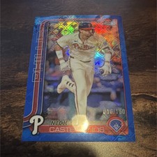 Topps 2025 Chrome Logofractor Nick Castellanos Phillies Blue Refractor #226 /150