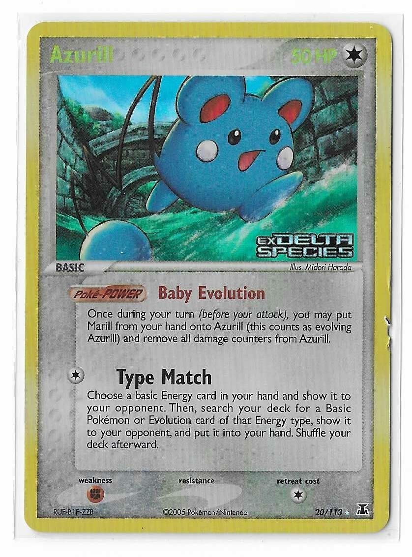 Azurill 20/113 Reverse Holo Ex Delta Species Stamped Pokemon TCG