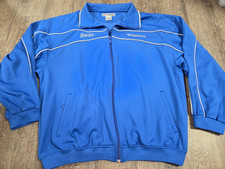 Diadora Royal Blue White Vintage 1990s Soccer Polyester Full Zip Jacket Men's XL