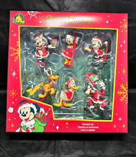 Disney Santa Mickey Mouse Friends Holiday Ornament Set of 6 Christmas NEW BOX